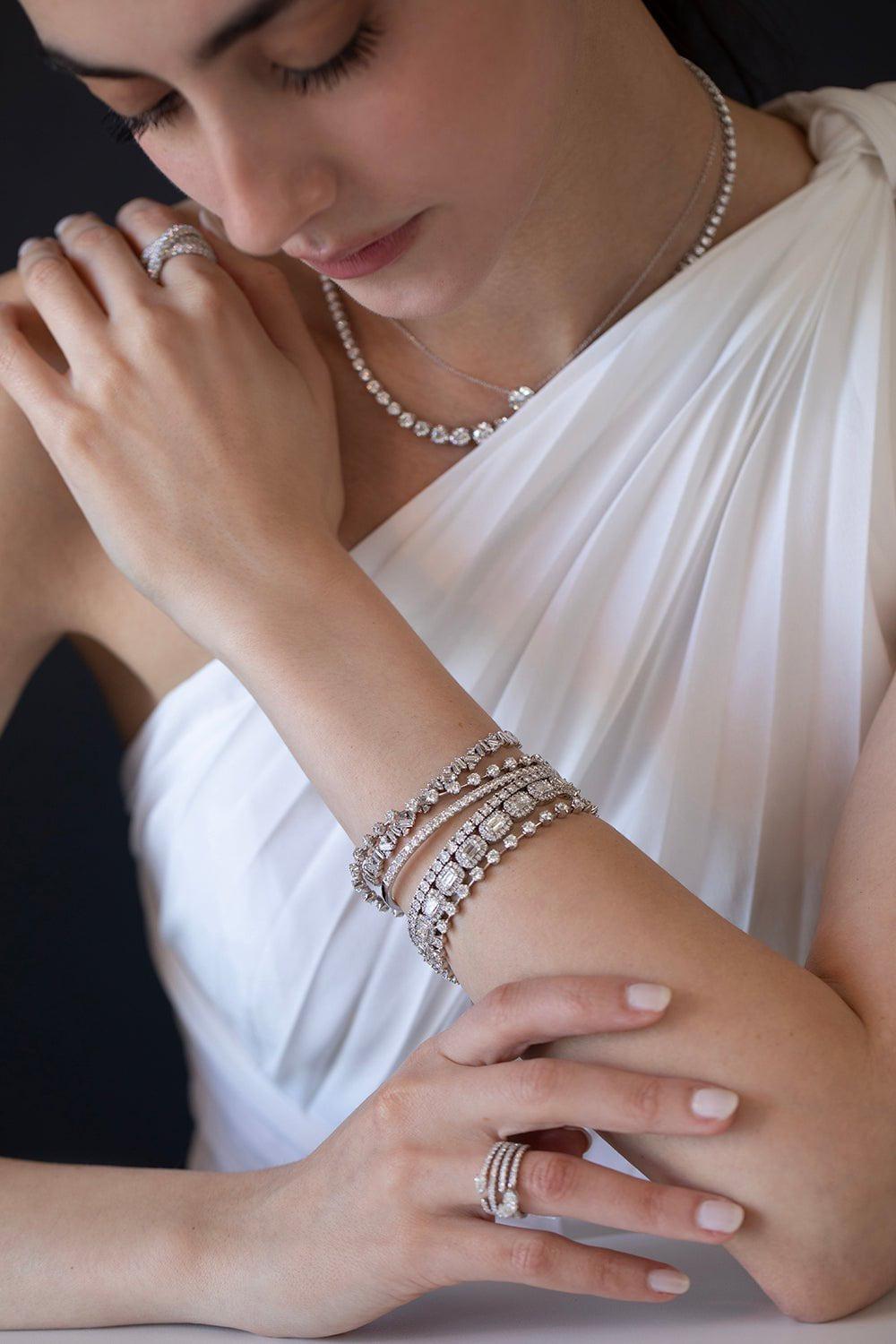 SUZANNE KALAN-Frenzy Bangle-WHITE GOLD