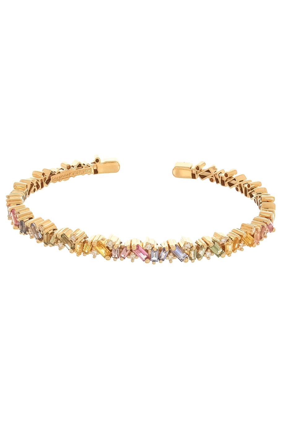 SUZANNE KALAN-Pastel Sapphire Fireworks Bliss Bangle-YELLOW GOLD