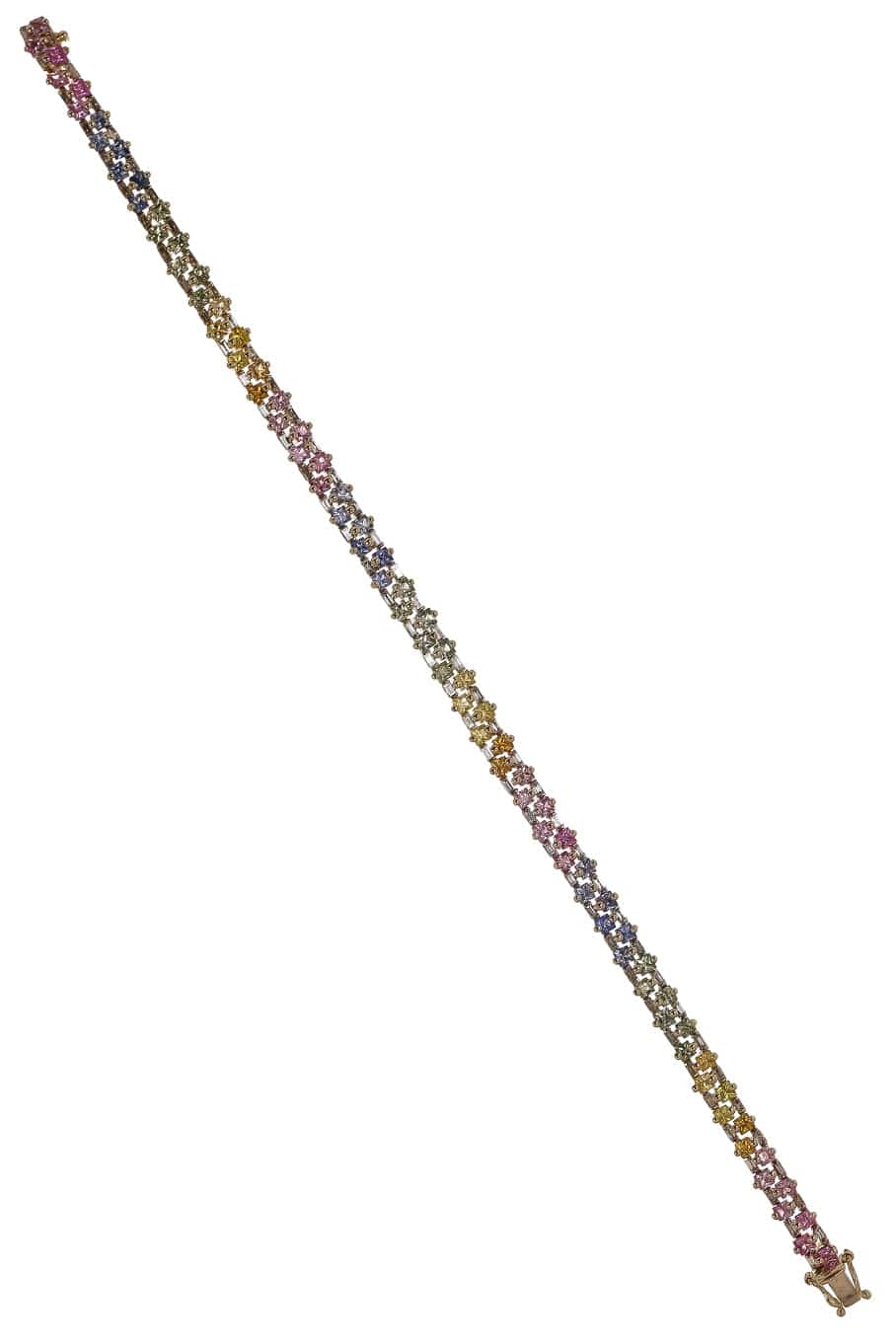 SUZANNE KALAN-Pastel Sapphire Tennis Bracelet-YELLOW GOLD