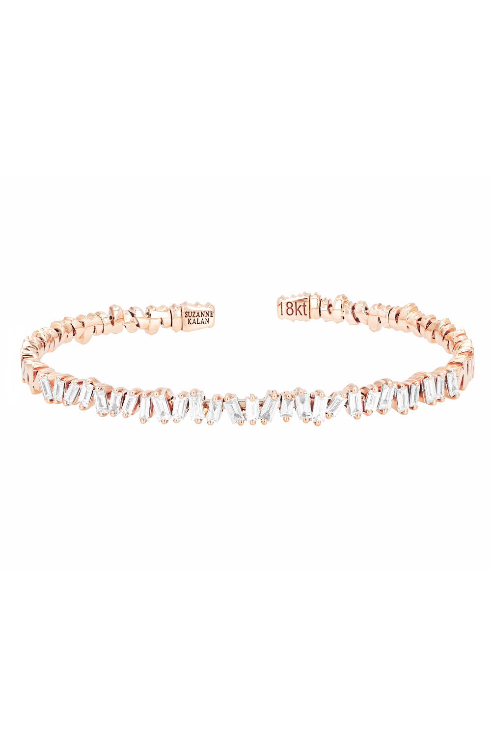 SUZANNE KALAN-Fireworks Flexible Diamond Baguette Bangle-ROSE GOLD