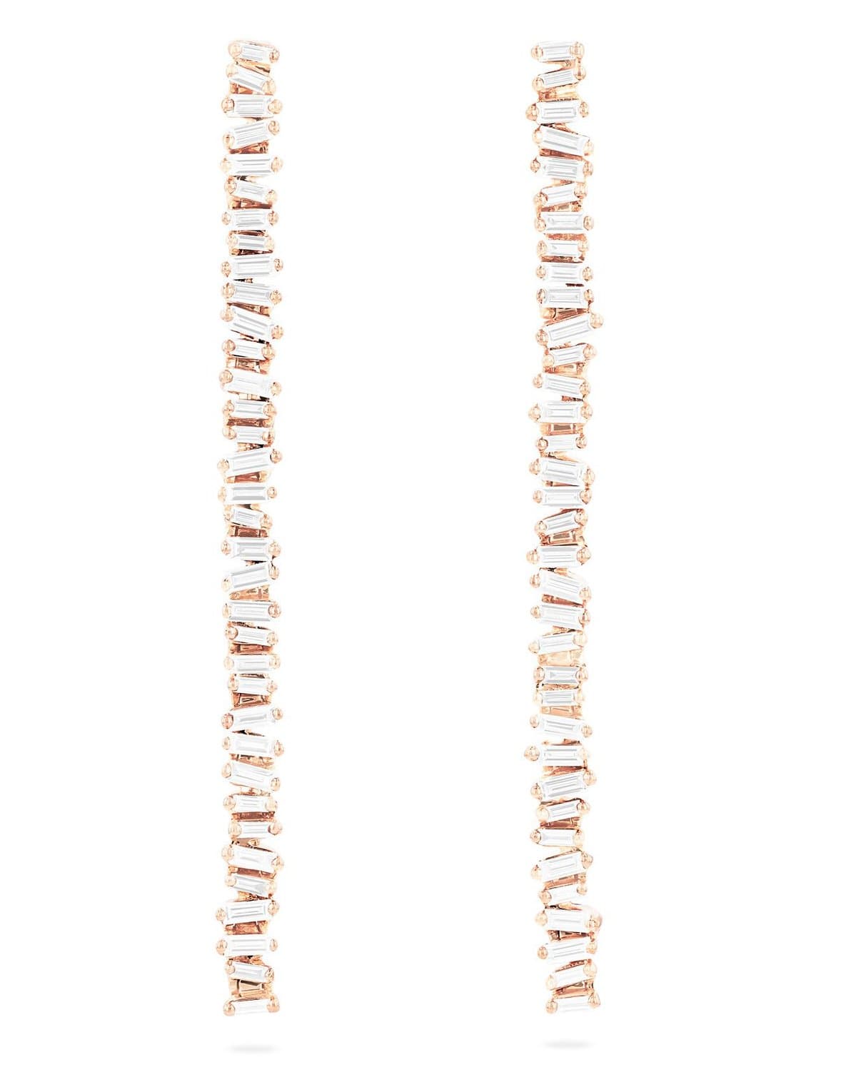 SUZANNE KALAN-Diamond Baby Tennis Earrings-ROSE GOLD