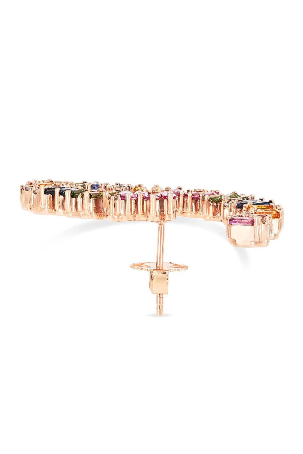 SUZANNE KALAN-Pastel Sapphire Sideways Hoops-ROSE GOLD