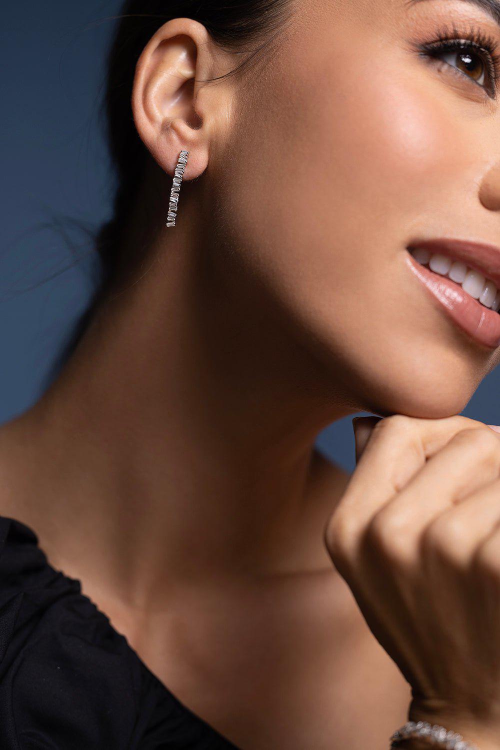 SUZANNE KALAN-Baby Tennis Earrings-WHITE GOLD