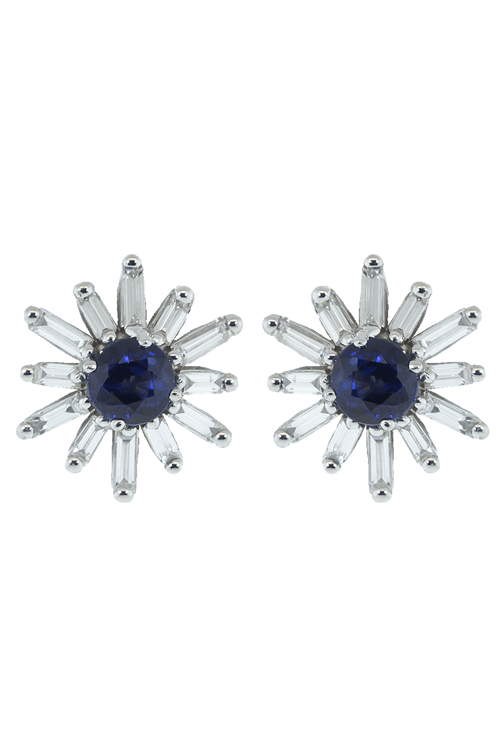 Blue Sapphire Diamond Flower Studs JEWELRYFINE JEWELEARRING SUZANNE KALAN   