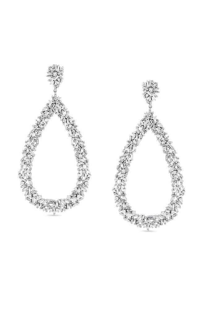 SUZANNE KALAN-Claudia Diamond Drop Earrings-WHITE GOLD