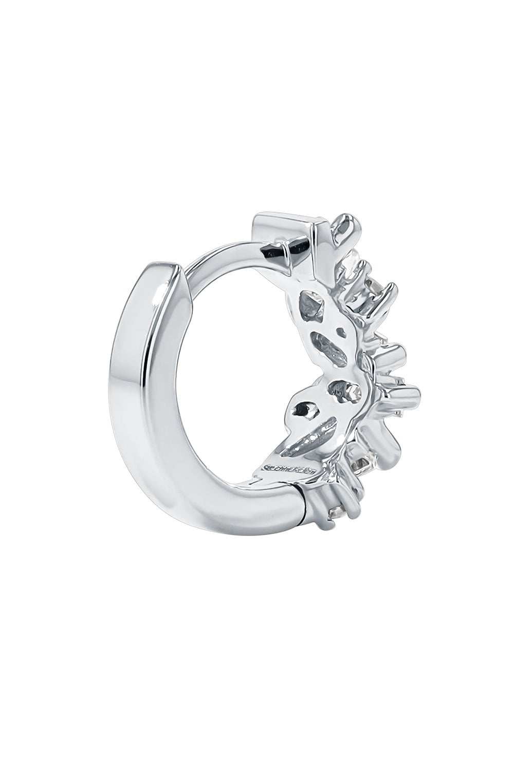 SUZANNE KALAN-Firework Huggie Earrings-WHITE GOLD