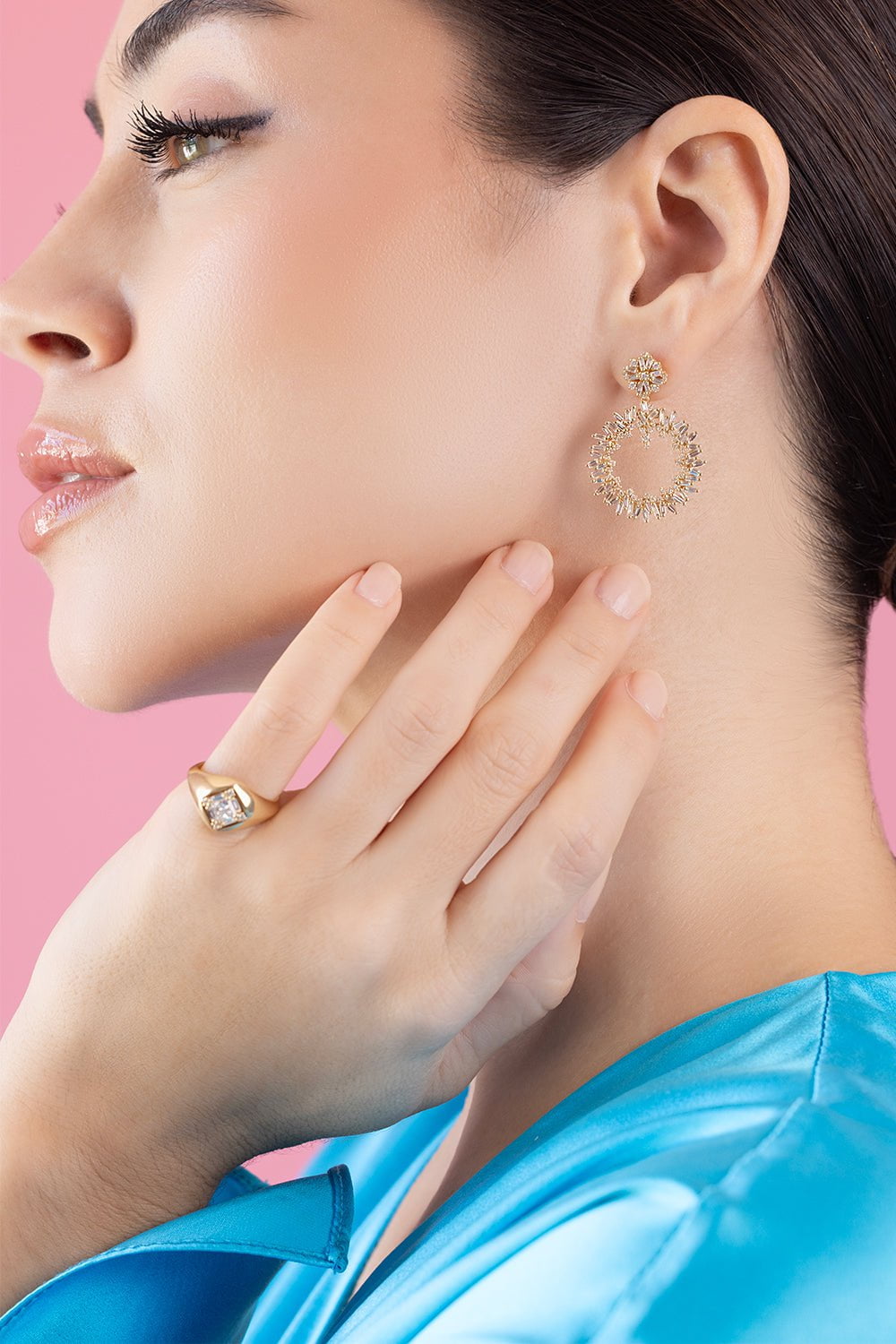 Baguette Diamond Round Drop Earrings JEWELRYFINE JEWELEARRING SUZANNE KALAN   