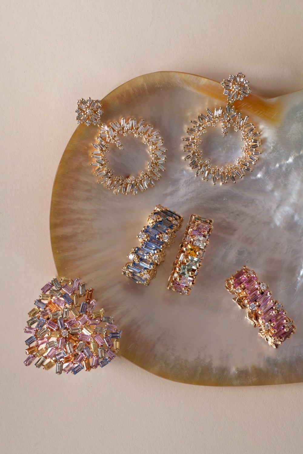 Baguette Diamond Round Drop Earrings JEWELRYFINE JEWELEARRING SUZANNE KALAN   