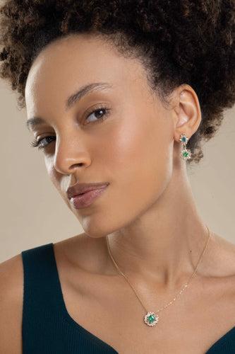 Opal Emerald Mini Drop Earrings-YELLOW GOLD-JEWELRYFINE JEWELEARRING-SUZANNE KALAN