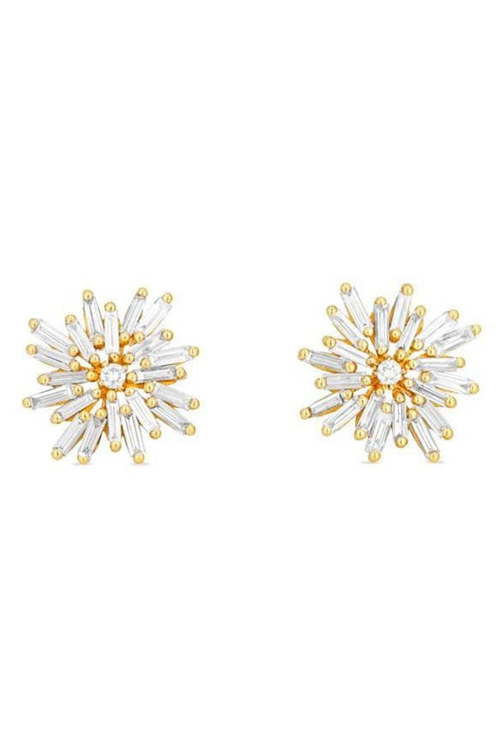 SUZANNE KALAN-Snowflake Stud Earrings-YELLOW GOLD