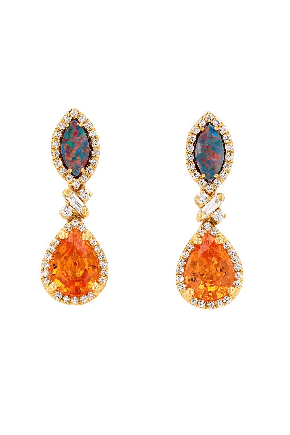 Yellow Sapphire Opal Drop Earrings-YELLOW GOLD-JEWELRYFINE JEWELEARRING-SUZANNE KALAN