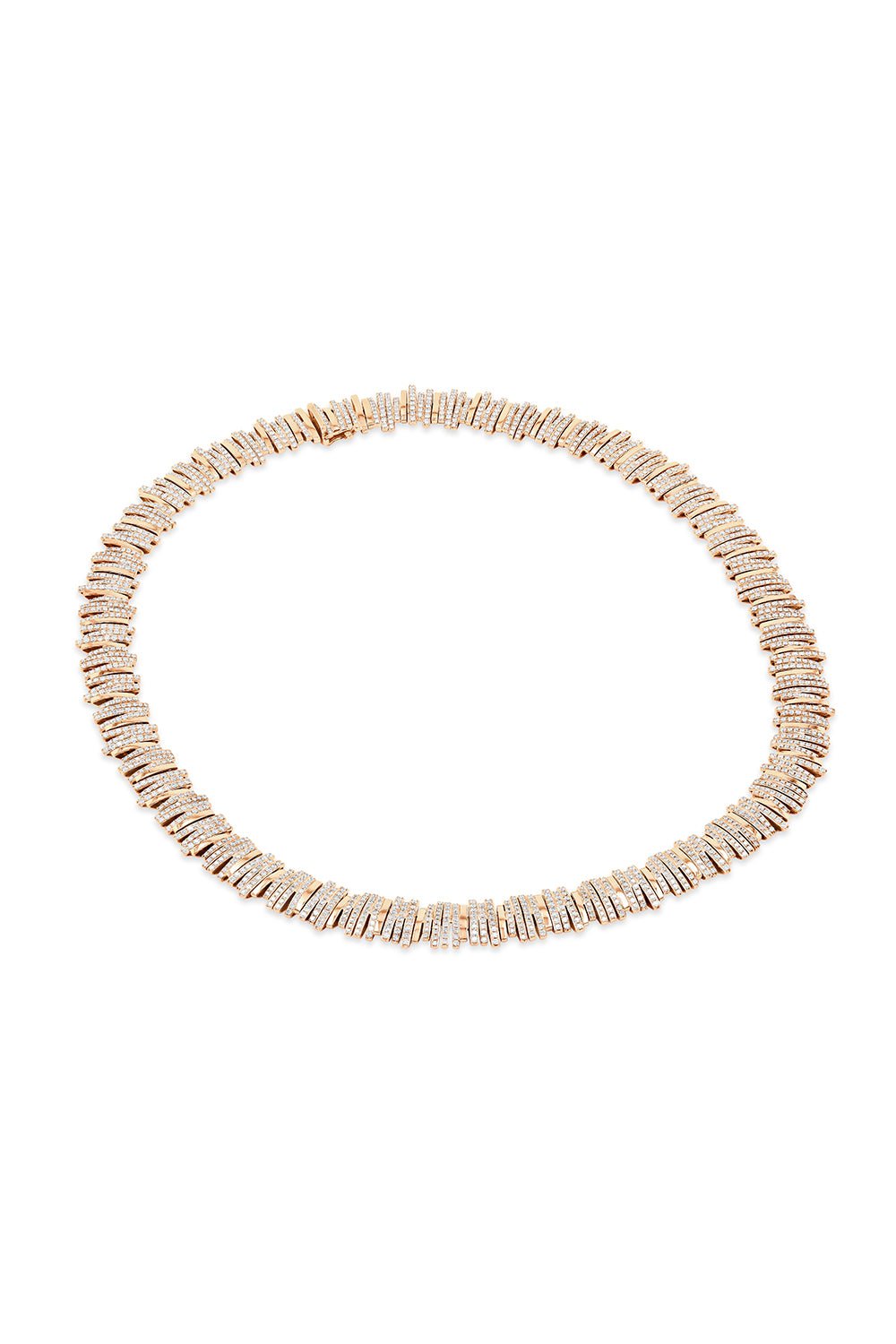 SUZANNE KALAN-Fireworks Half Diamond Necklace-ROSE GOLD
