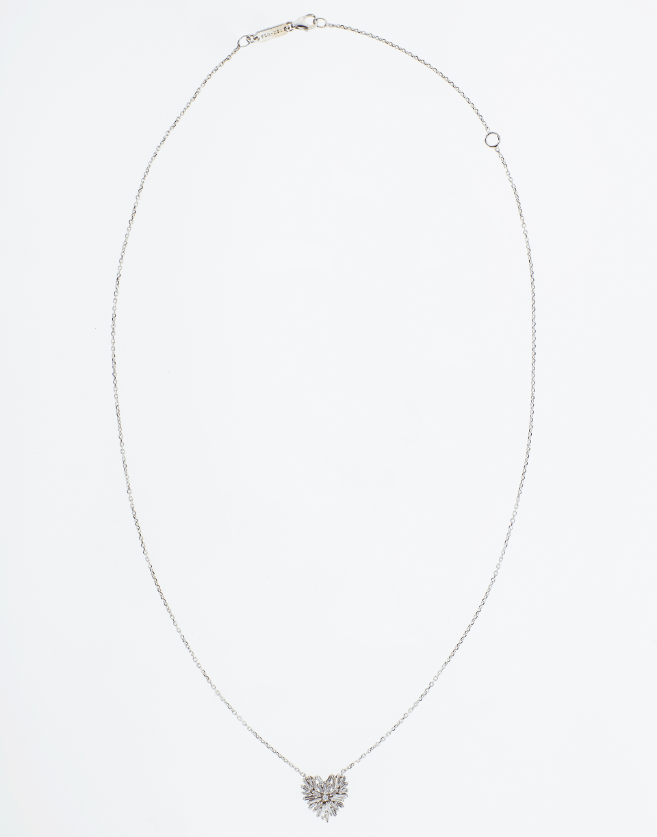 SUZANNE KALAN-Small Diamond Heart Necklace-WHITE GOLD