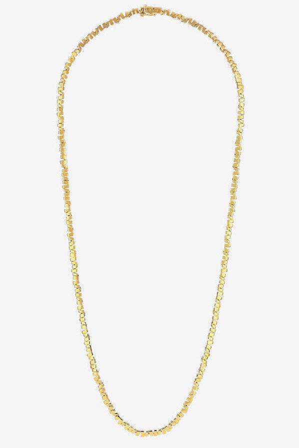 SUZANNE KALAN-All Gold Mini Tennis Necklace-YELLOW GOLD