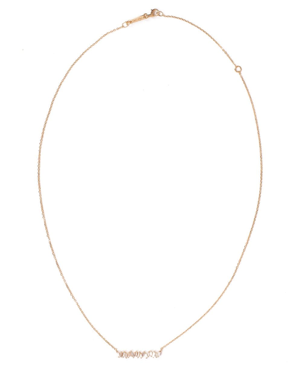 SUZANNE KALAN-Fireworks Baguette Diamond Bar Necklace-YELLOW GOLD