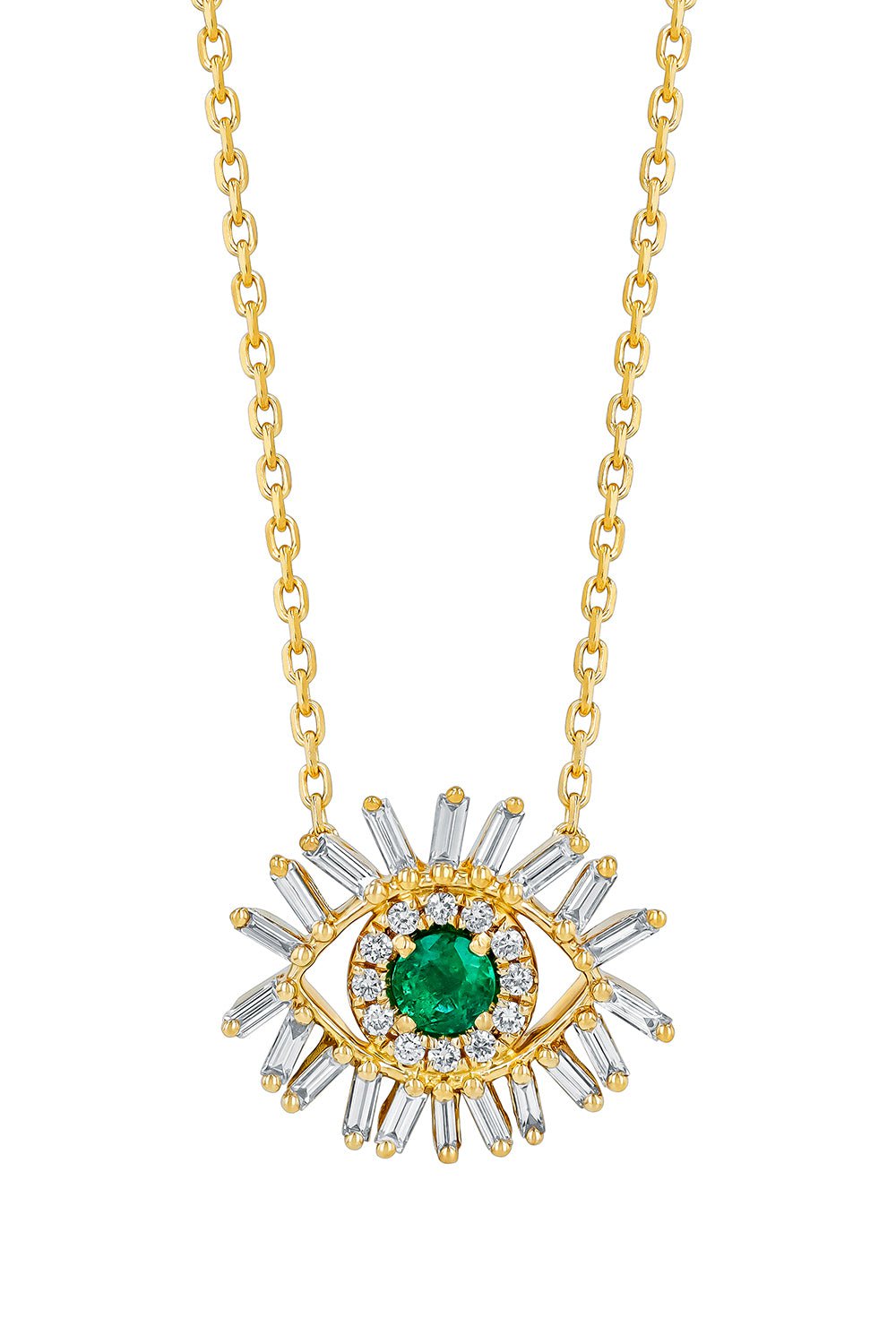 Evil Eye Mini Emerald Pendant Necklace JEWELRYFINE JEWELNECKLACE O SUZANNE KALAN   