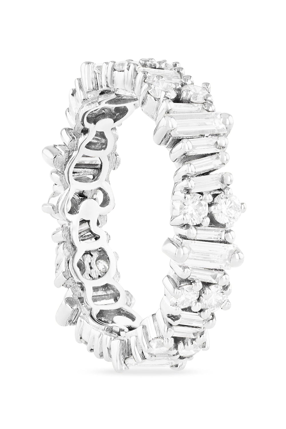 SUZANNE KALAN-Fireworks Cluster Diamond Eternity Band - White Gold-WHITE GOLD