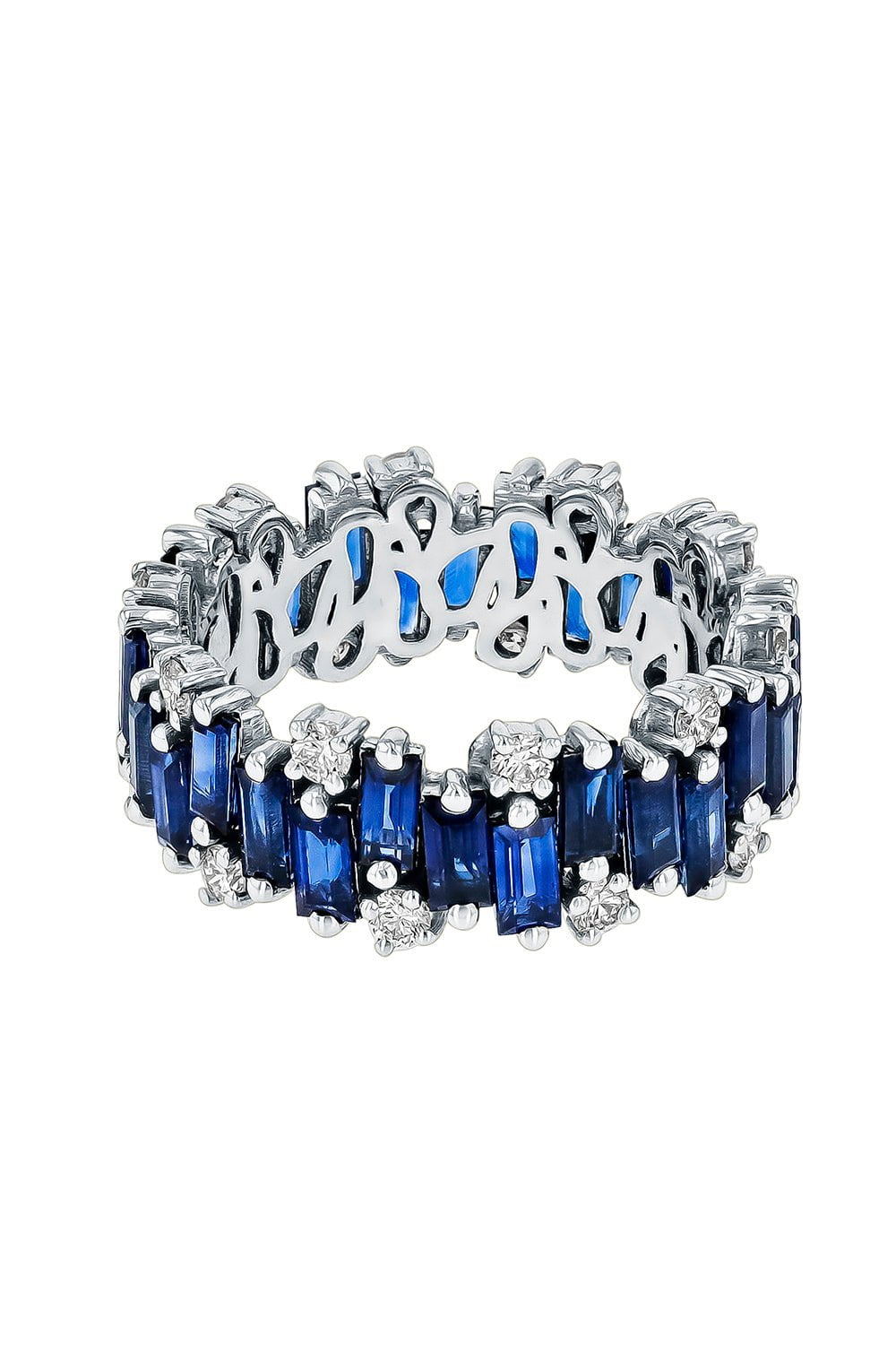 SUZANNE KALAN-Blue Sapphire Eternity Band - White Gold-WHITE GOLD