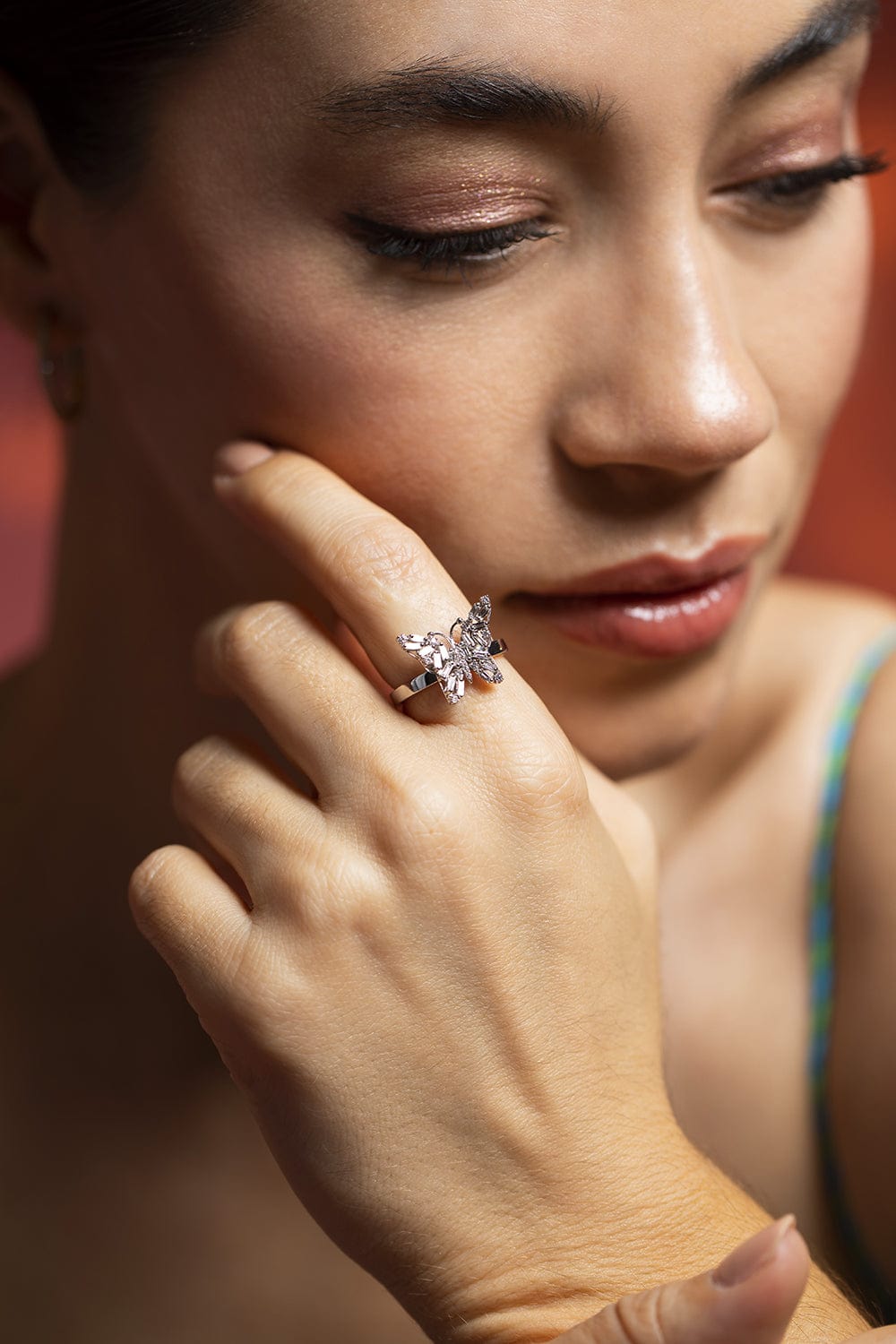 SUZANNE KALAN-Small Diamond Butterfly Ring - White Gold-WHITE GOLD