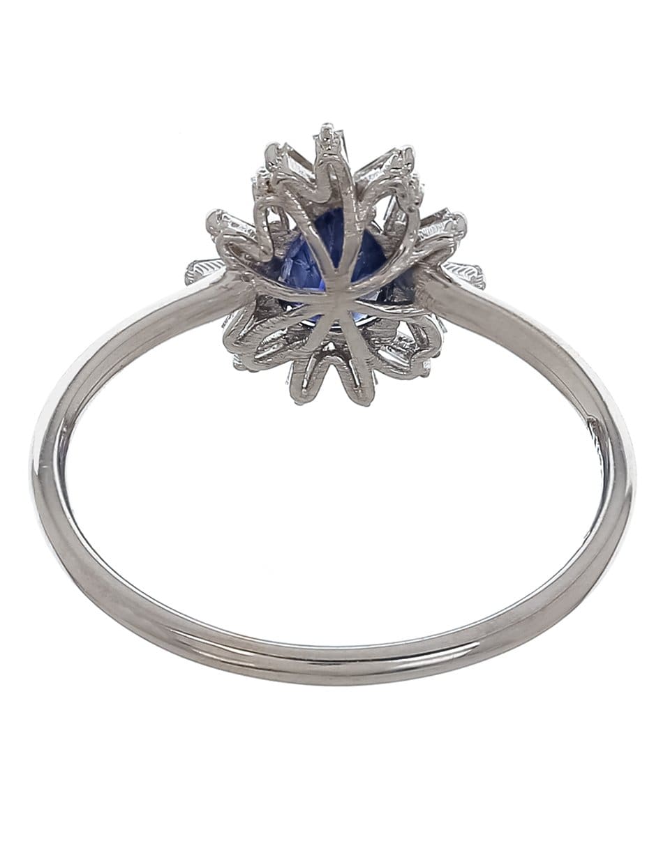 SUZANNE KALAN-Blue Sapphire and Diamond Baguette Ring-WHITE GOLD