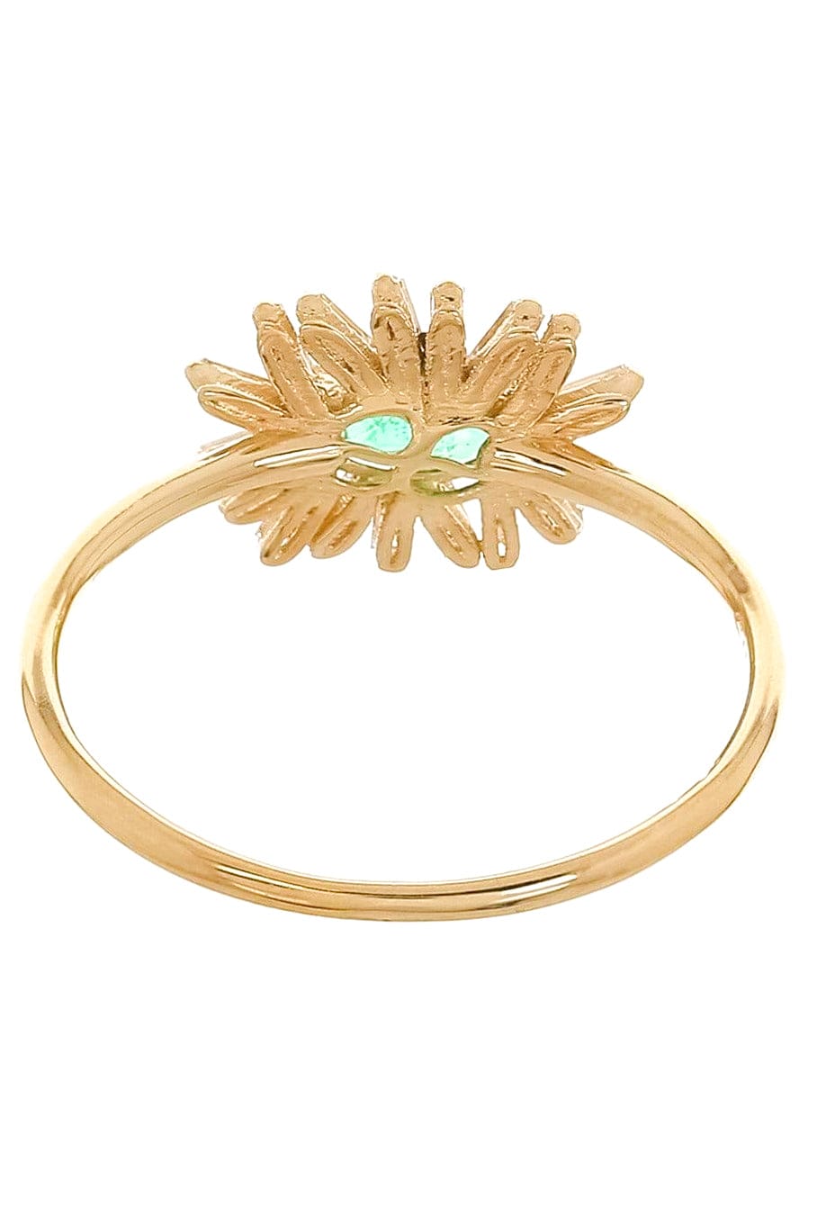 SUZANNE KALAN-Horizontal Emerald and Baguette Diamond Ring-YELLOW GOLD