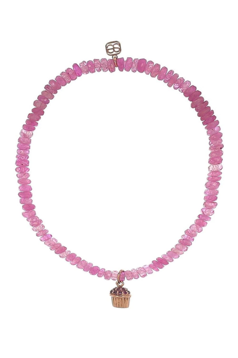 SYDNEY EVAN-Cupcake Light Pink Sapphire Bead Bracelet-ROSE GOLD
