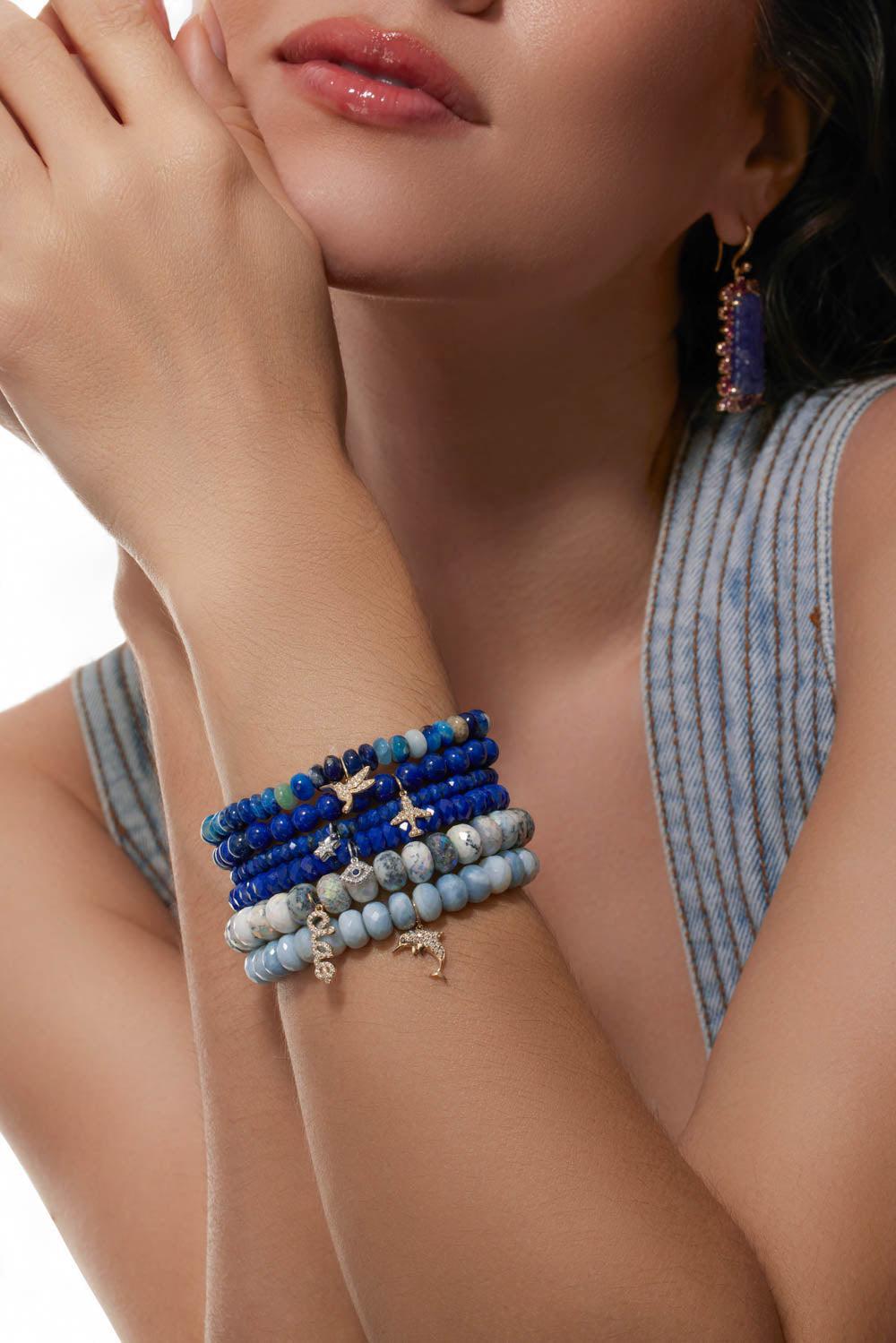 Baby Star Of David Lapis Charm Bracelet-WHITE GOLD-JEWELRYFINE JEWELBRACELET O-SYDNEY EVAN