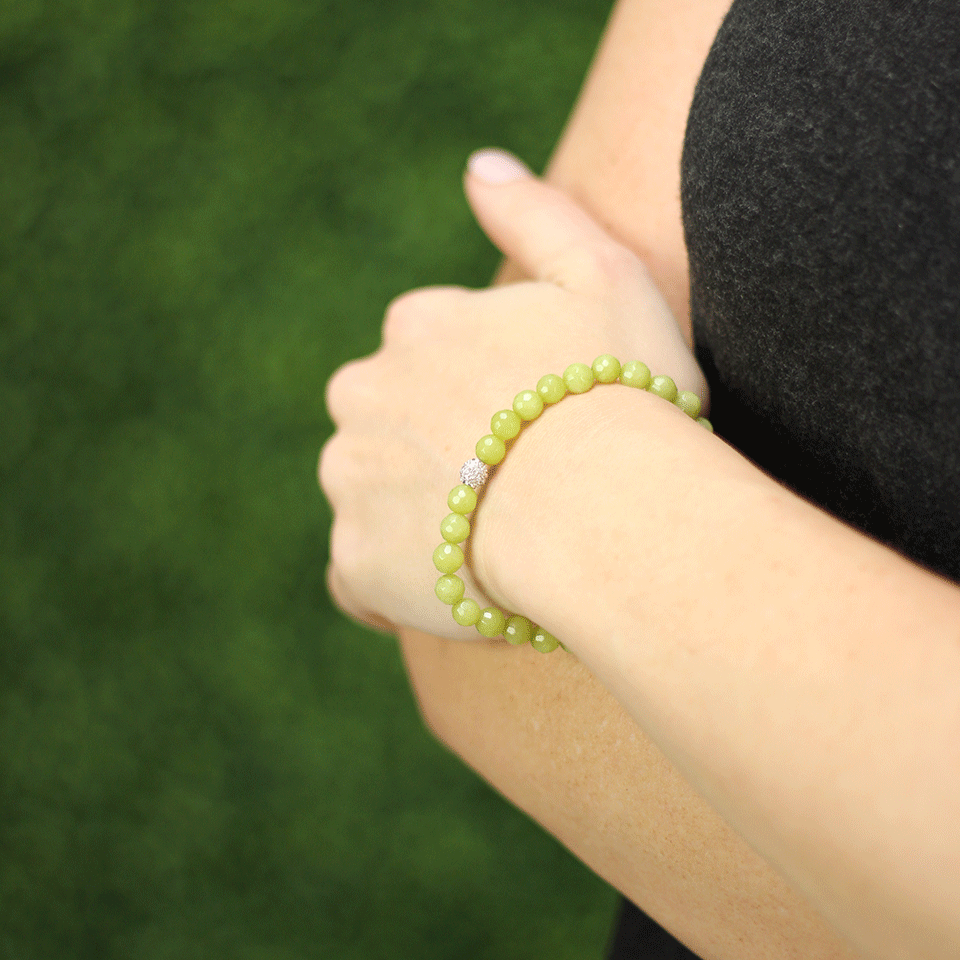 SYDNEY EVAN-Diamond Ball Beaded Bracelet-WHITE GOLD