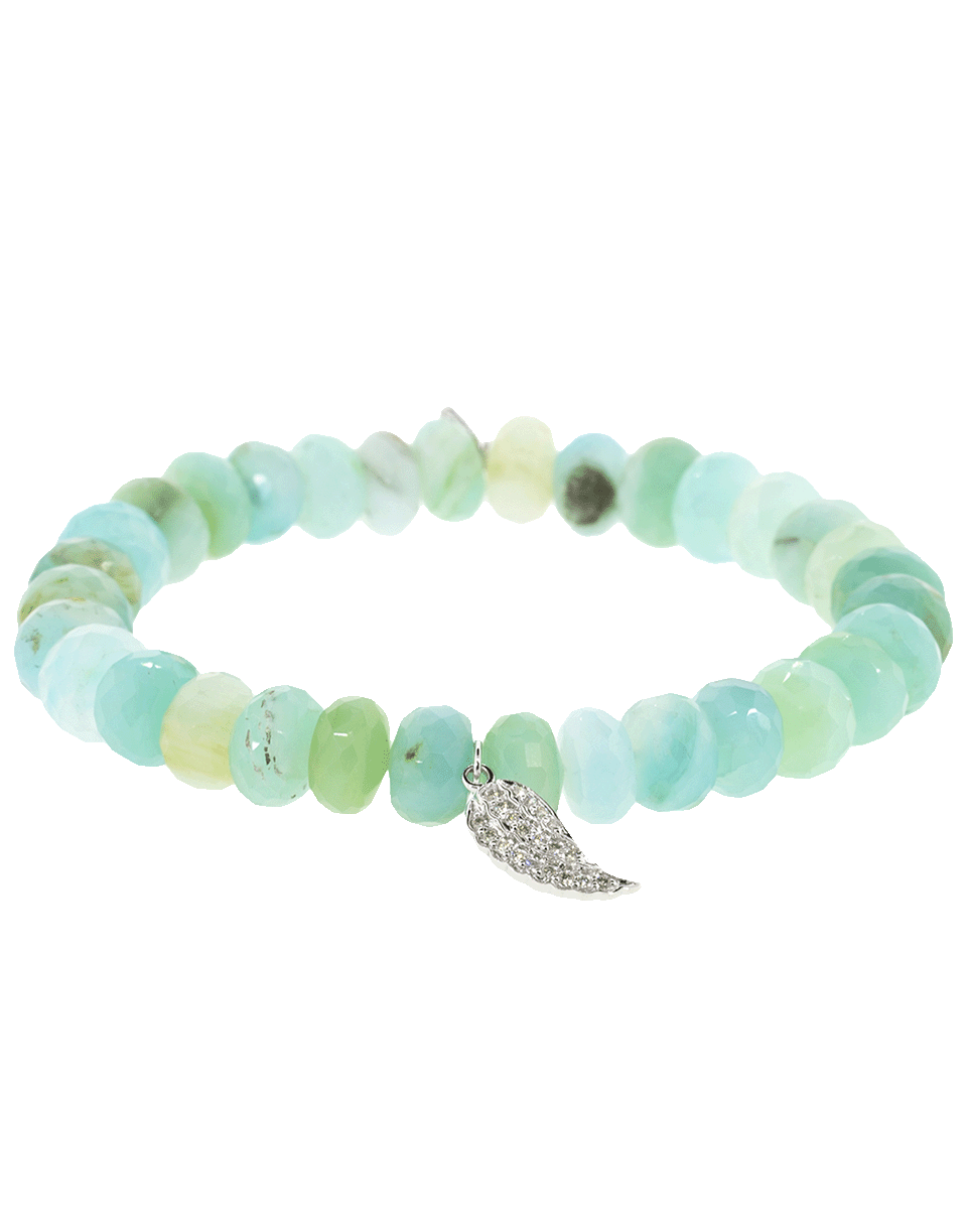 SYDNEY EVAN-Diamond Pave Mini Wing Peruvian Opal Bracelet-WHITE GOLD