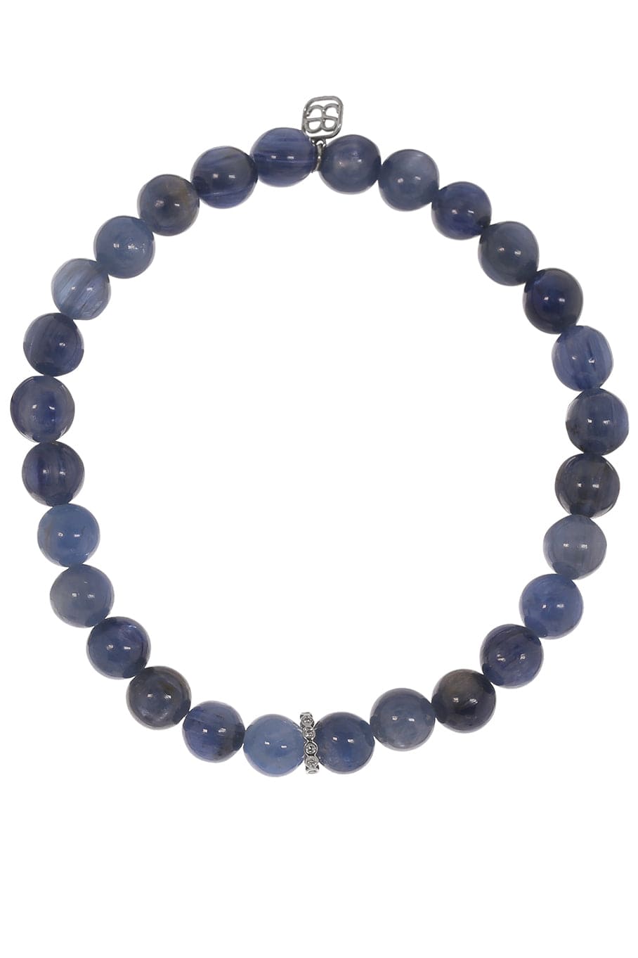 SYDNEY EVAN-Diamond Rondelle Kyanite Bead Bracelet-WHITE GOLD