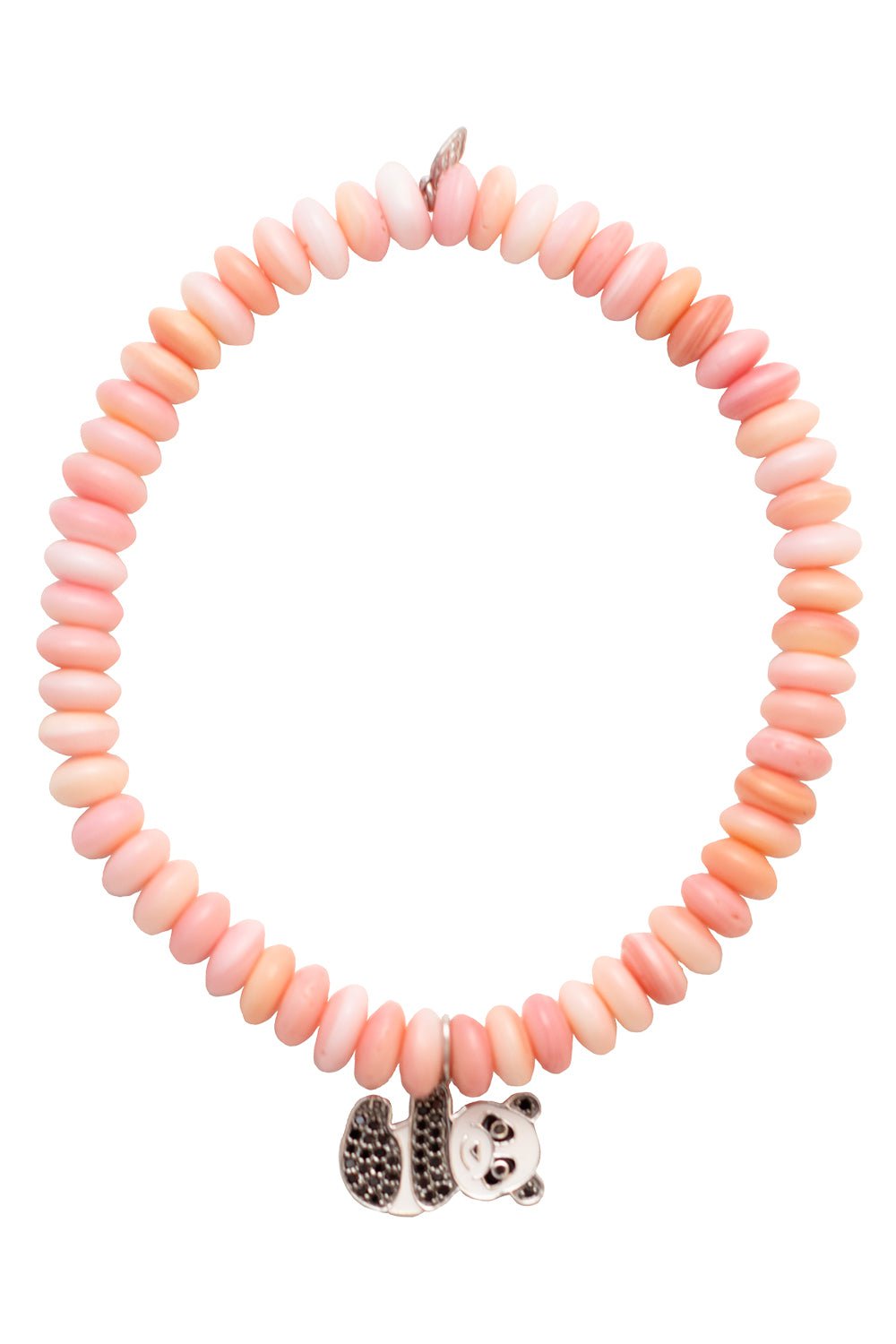 SYDNEY EVAN-Panda Conch Shell Charm Bracelet-WHITE GOLD