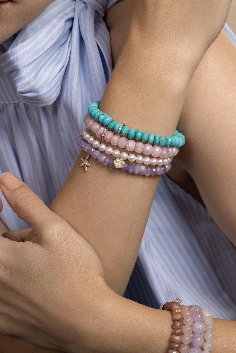 Amethyst Small Starfish Charm Bracelet-YELLOW GOLD-JEWELRYFINE JEWELBRACELET O-SYDNEY EVAN