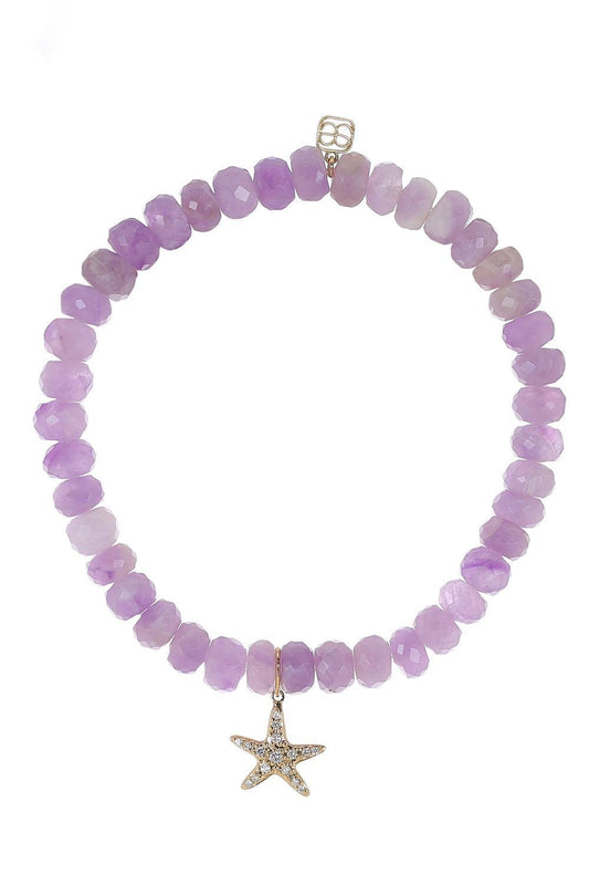 Amethyst Small Starfish Charm Bracelet-YELLOW GOLD-JEWELRYFINE JEWELBRACELET O-SYDNEY EVAN