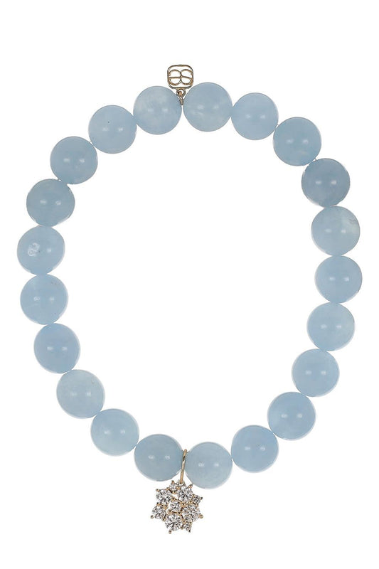 Aquamarine Diamond Disc Beaded Bracelet-YELLOW GOLD-JEWELRYFINE JEWELBRACELET O-SYDNEY EVAN