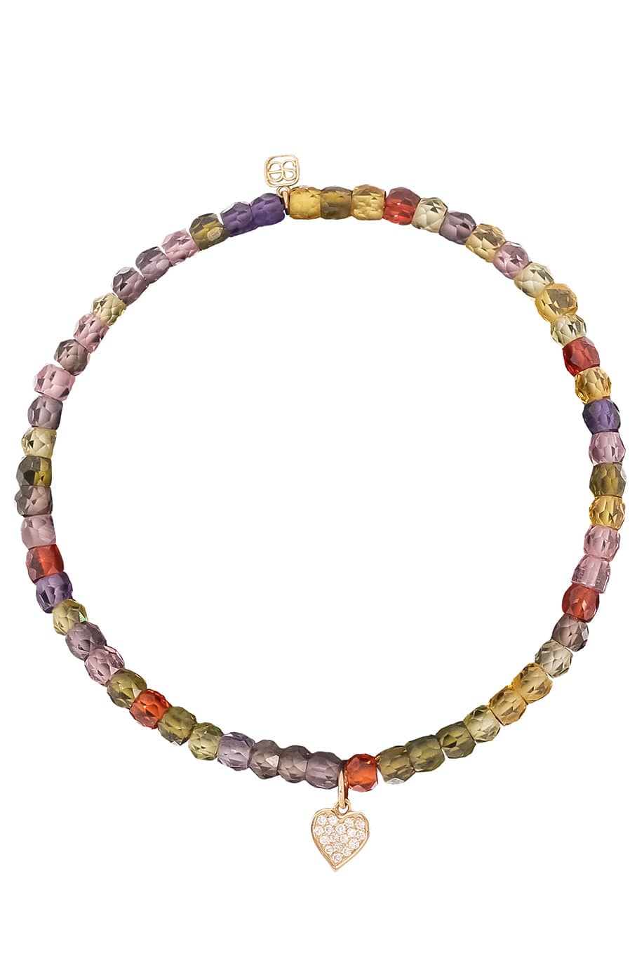 SYDNEY EVAN-Baby Heart Multi Quartz Bead Bracelet-YELLOW GOLD