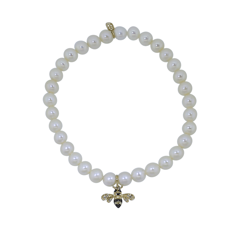 SYDNEY EVAN-Bee Freshwater Pearl Beaded Bracelet-YELLOW GOLD