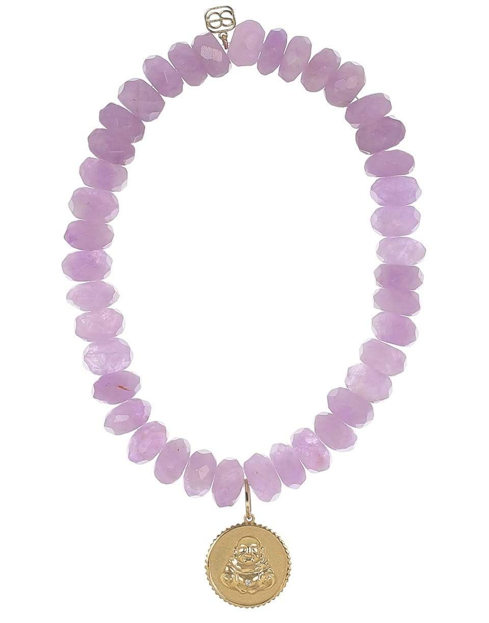 SYDNEY EVAN-Buddha Lavender Amethyst Bead Bracelet-YELLOW GOLD