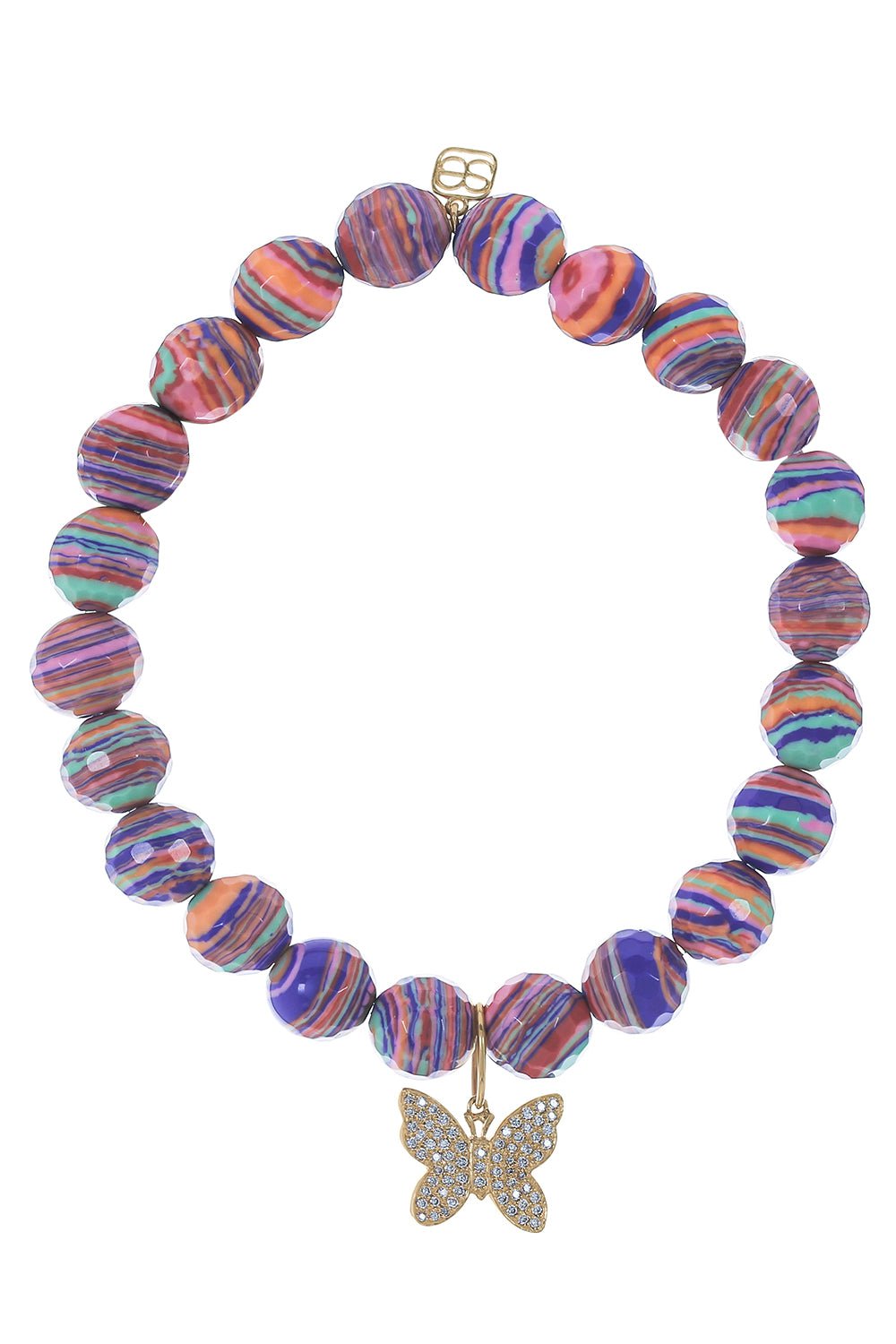 SYDNEY EVAN-Butterfly Bead Charm Bracelet-YELLOW GOLD