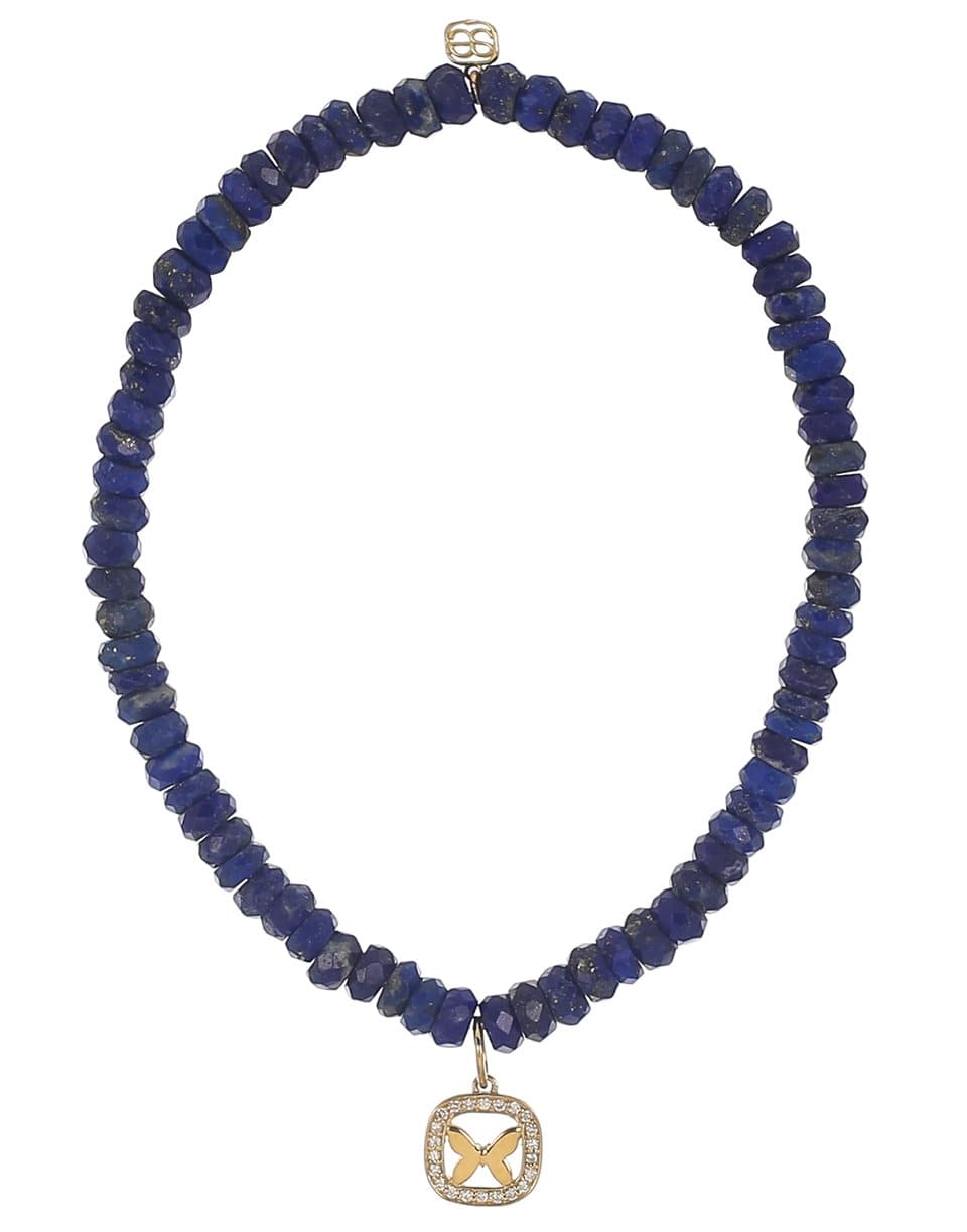 SYDNEY EVAN-Butterfly Lapis Heishi Bead Bracelet-YELLOW GOLD