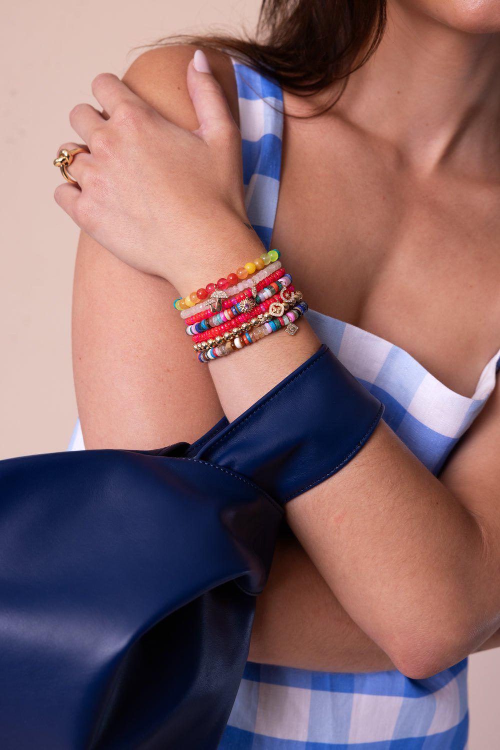 SYDNEY EVAN-Butterfly Open Icon Opal Charm Bracelet-YELLOW GOLD