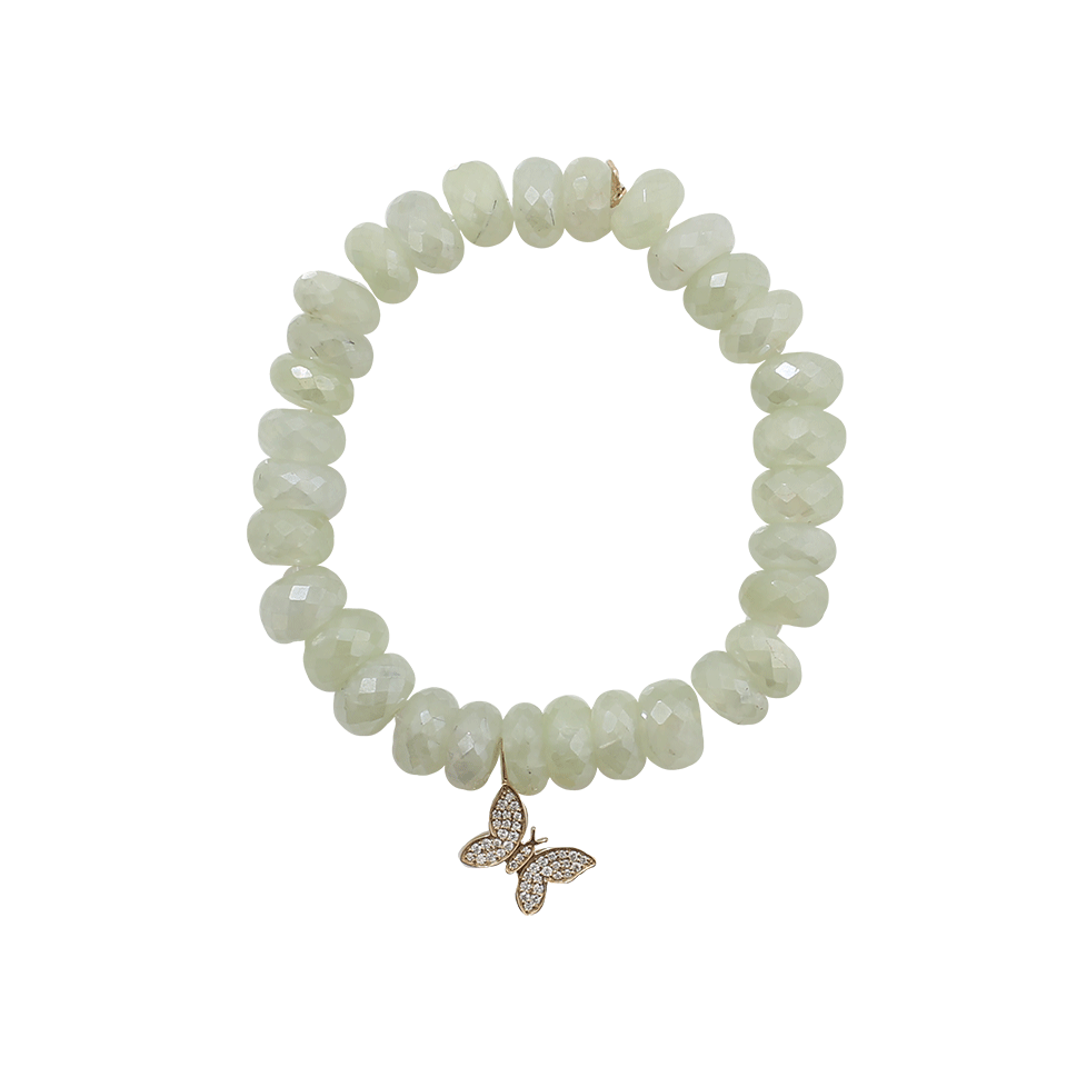 SYDNEY EVAN-Butterfly Prenite Beaded Bracelet-YELLOW GOLD