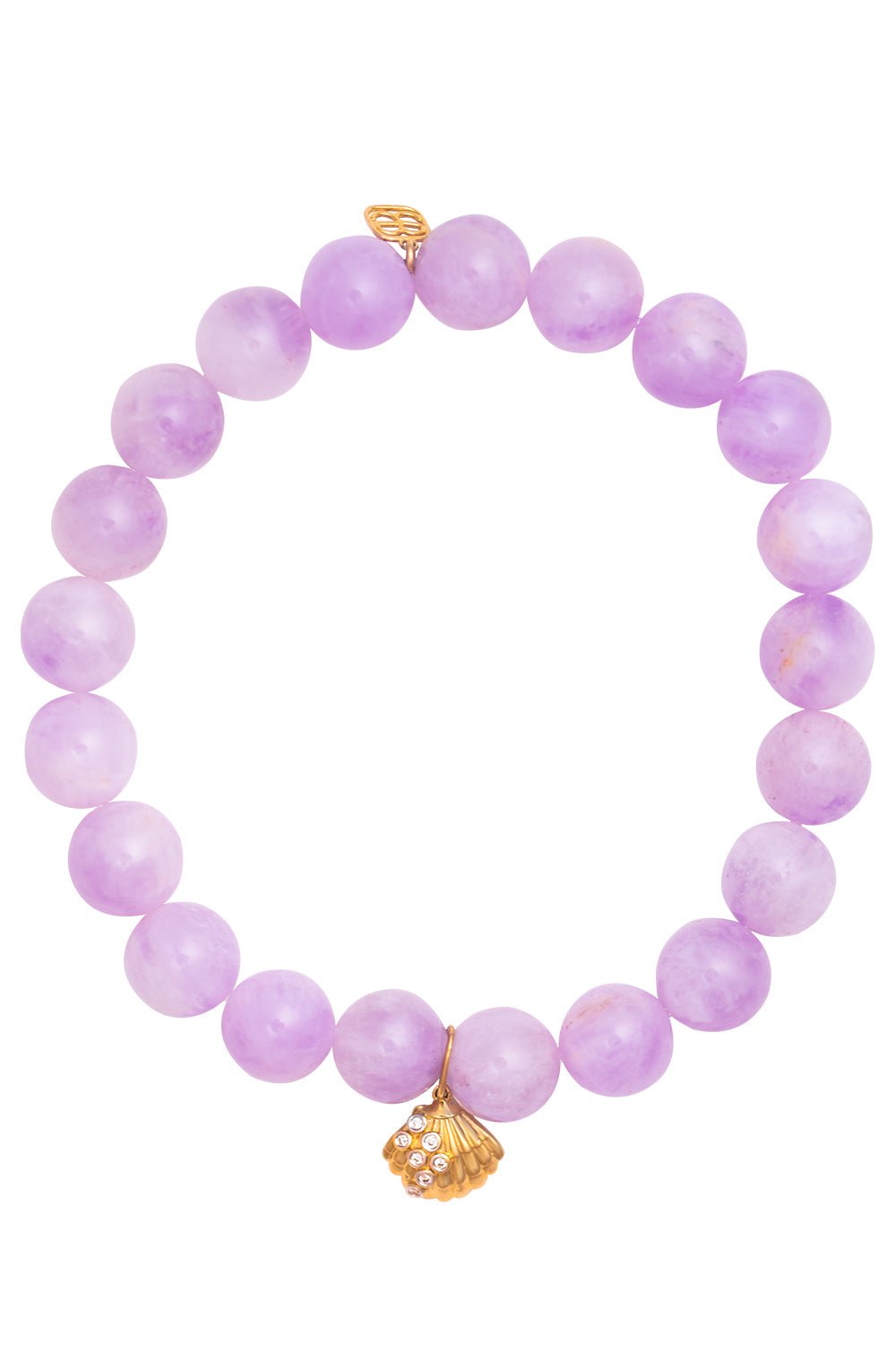 SYDNEY EVAN-Clam Shell Amethyst Bracelet-YELLOW GOLD