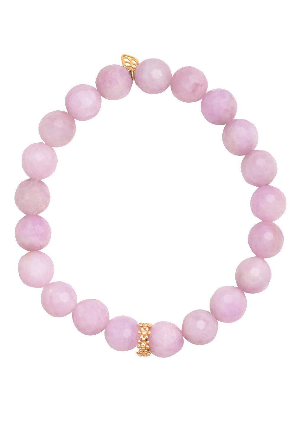 SYDNEY EVAN-Daisy Rondelle Kunzite Bracelet-YELLOW GOLD
