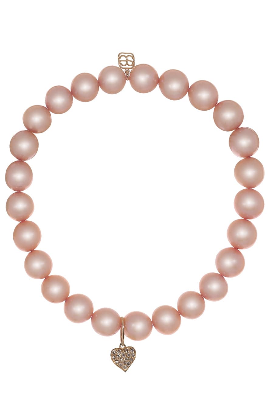 SYDNEY EVAN-Diamond Heart Charm Bead Bracelet-YELLOW GOLD