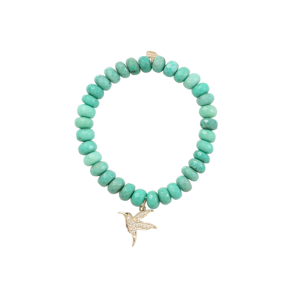 SYDNEY EVAN-Diamond Hummingbird Beaded Bracelet-YELLOW GOLD