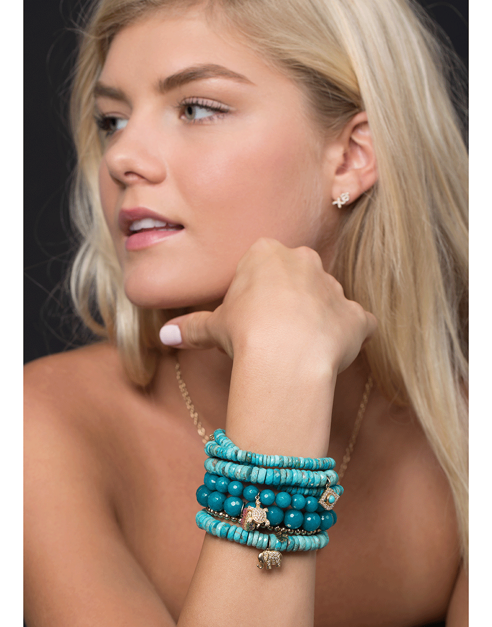 SYDNEY EVAN-Diamond Pave Turtle Charm Bracelet-YELLOW GOLD