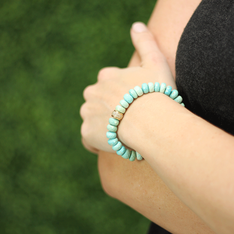 SYDNEY EVAN-Diamond Rondelle Beaded Bracelet-YELLOW GOLD