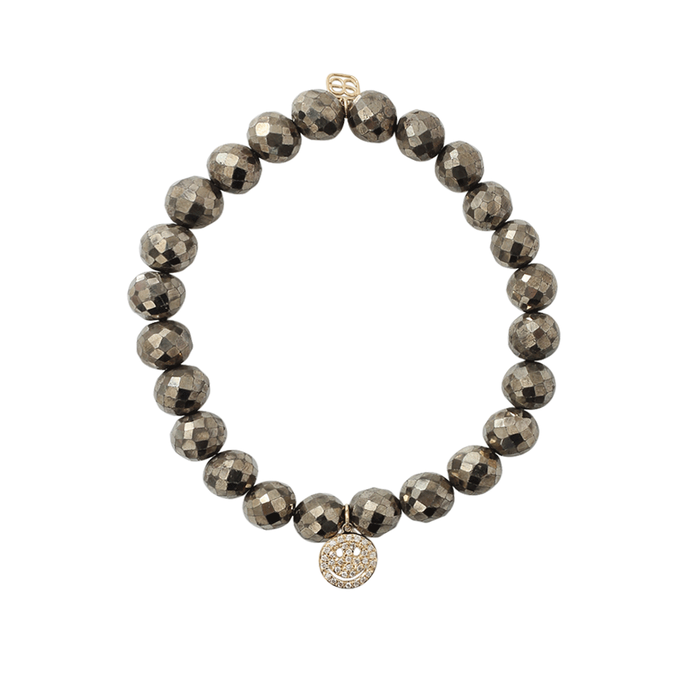 SYDNEY EVAN-Diamond Smile Beaded Bracelet-YELLOW GOLD