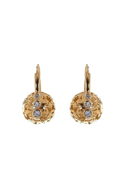 Diamond Three Bead Wallpaper Earrings