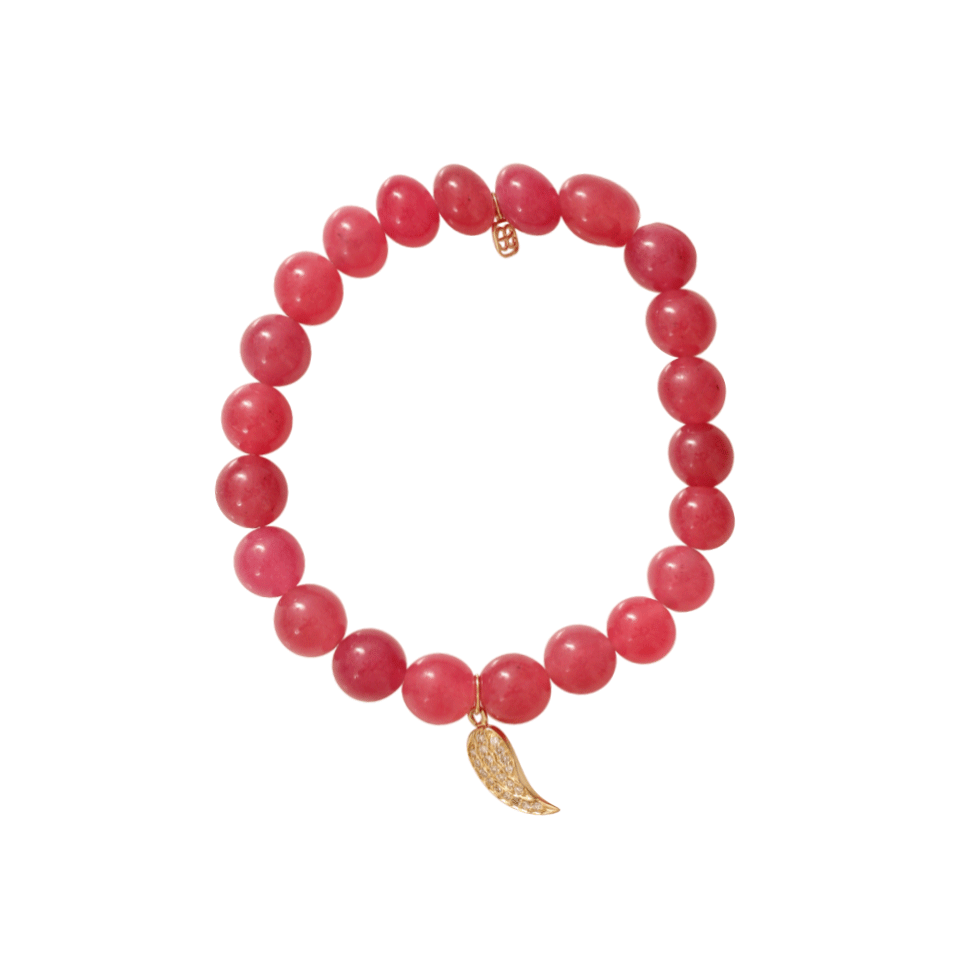 SYDNEY EVAN-Diamond Wing Beaded Bracelet-YELLOW GOLD
